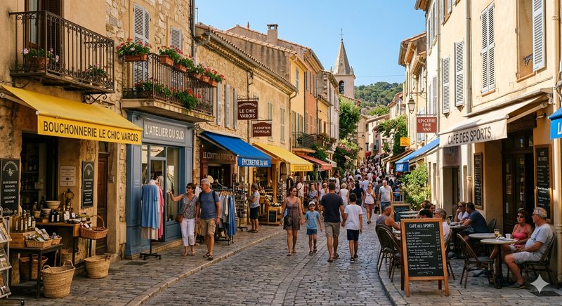 Rue commerçante dans le Var — enjeux du bail commercial