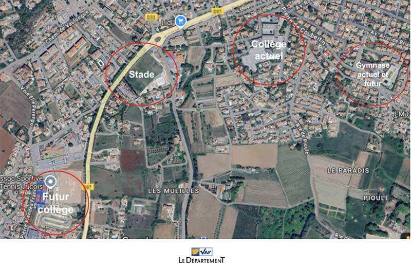 Le projet doit d'ici 2032 permettre la contruction d'un nouveau collège et déplacer à proximité de l'école René Char au Luc